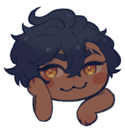 transparent image of a chibi D leaning over the button