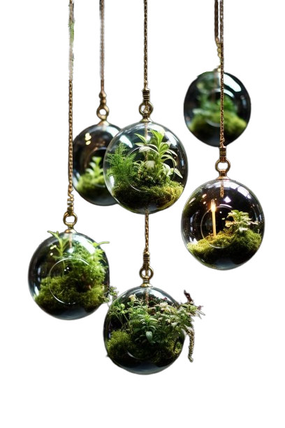 transparent png of hanging terrariums